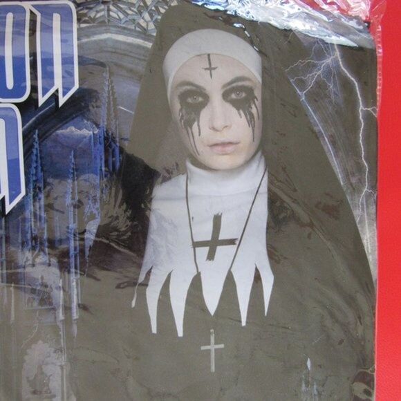 Demon Nun Costume Womens Small Karnival Costumes Halloween Spooky Creepy Goth - Picture 5 of 9